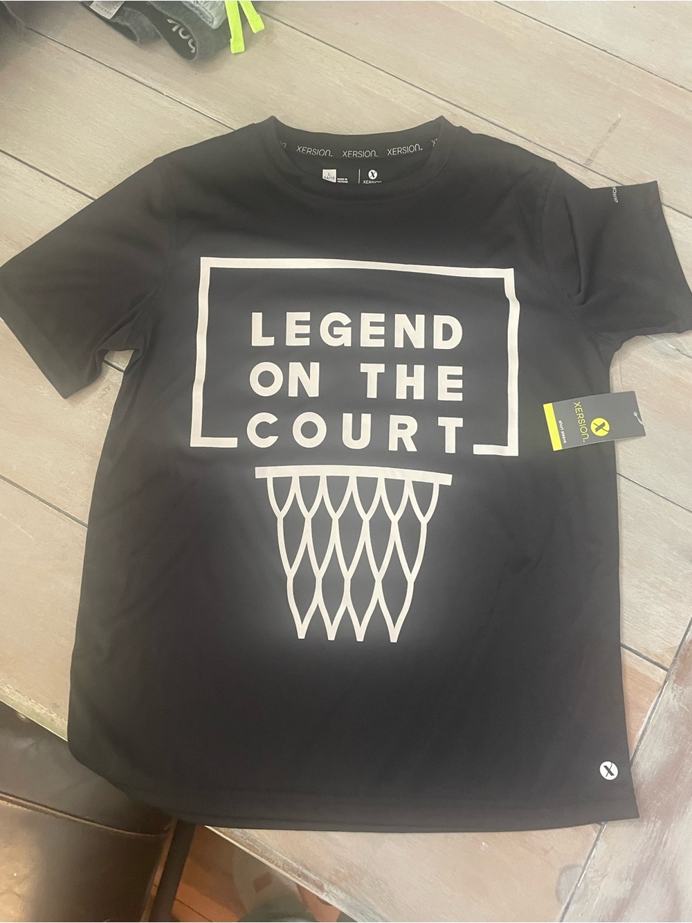 Xersion Black Graphic 'Legend On The Court' Short Sleeve Tee